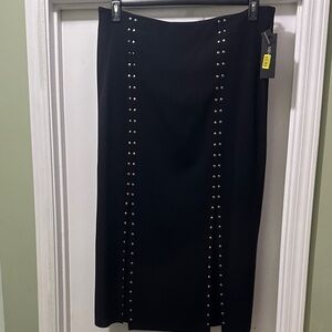 Misook Black long Skirt with Stud Accents NWT
21 width 37 length